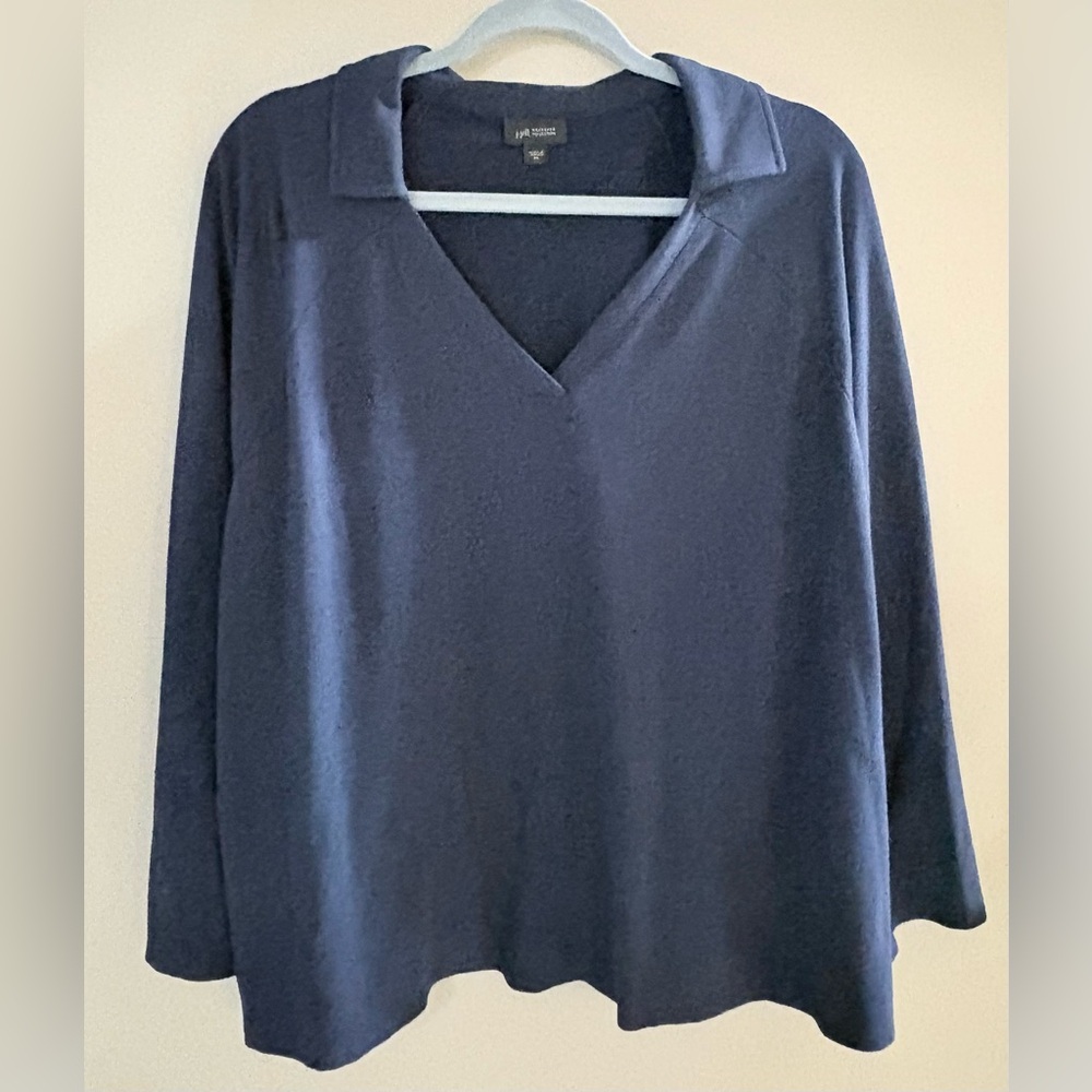 J. Jill Navy Long Sleeve Polo Tunic